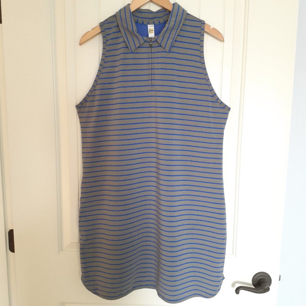 Lole Adisa Sleeveless Collar Dress Blue Gray Size XL